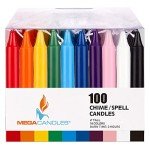 100 Mini Unscented Taper Candles for Rituals