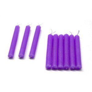 Purple Pentagram Mini Spell Candles - Pack of 20