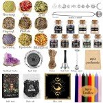 Beginner Witchcraft Supplies Kit with Herbs & Crystals
