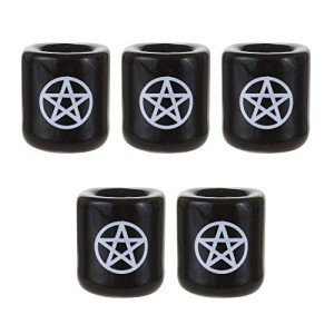 Ceramic Pentacle Candle Holders - Set of 5