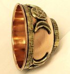 Triple Moon Pentacle Copper Altar Bowl, 3