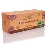 Bless-Frankincense-and-Myrrh 100%-Natural-Handmade-Hand-Dipped-Incense-Sticks Organic-Chemicals-Free for-Purification-Relaxation-Positivity-Yoga-Meditation The-Best-Woods-Scent (500 Sticks (750GM))