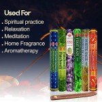Six Most Popular HEM Incense Scents With Free Burner - 40 Sticks Each of Dragon's Blood, Frankincense & Myrrh, Patchouli, Precious Lavender, First Rain, and White Sage 240 TOTAL STICKS