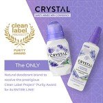 CRYSTAL Deodorant Aluminum Free Mineral Deodorant Roll-On for Women & Men, Lavender & White Tea - Paraben Free - Certified Cruelty Free & Vegan Deodorant - Prevents Odor Up to 24 Hours ,2.25 Fl Oz (Pack of 3),21661-3