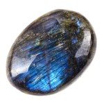 Labradorite Palm Stone Crystal - Natural Chakra Reiki Polished Healing Pocket Worry Stone Crystal for Anxiety Stress Relief Therapy