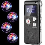 5 Pcs Ghost Hunting Kit Includes Digital Voice Recorders with 4 LED Cat Balls Motion Activated Cat Ball Toy Voice Activated Recorder with Playback for Pet Cat Dog Animals (8 GB,Classic Style)