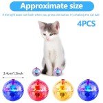 Frienda 4 Pieces Ghost Hunting Cat Ball Motion Light Up Cat Balls LED Motion Activated Cat Ball Motion Light Up Cat Dog Interactive Toys Pet Glowing Mini Running Exercise Ball Toys (Transparent)