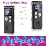 Dunzy 4 Pcs Ghost Hunting Equipment Kit Includes 1 Pocket Digital Voice Recorder 2 LED Light Up Pet Cat Ball 1 Black UV Flashlight, 8 GB (Stylish)(Classic)