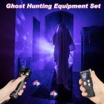 Dunzy 4 Pcs Ghost Hunting Equipment Kit Includes 1 Pocket Digital Voice Recorder 2 LED Light Up Pet Cat Ball 1 Black UV Flashlight, 8 GB (Stylish)(Classic)