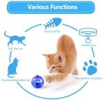 Frienda 4 Pieces Ghost Hunting Cat Ball Motion Light Up Cat Balls LED Motion Activated Cat Ball Motion Light Up Cat Dog Interactive Toys Pet Glowing Mini Running Exercise Ball Toys (Transparent)