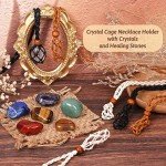 Chakra Crystal Necklace Holders and Healing Stones Set