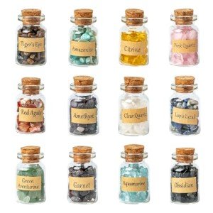 12-Piece Chakra Healing Crystal Bottle Set