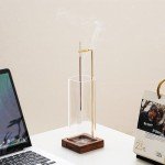 Wooden Incense Holder with Glass Ash Catcher
