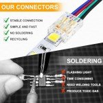 10 PCS Solderless RGB LED Strip Connectors 4Pin