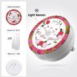 Romantic LED Night Light with Rose Design - 2 Pack