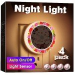 Romantic LED Night Light with Rose Design - 2 Pack