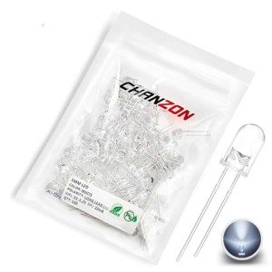 100 pcs 5mm White LED Diode Lights