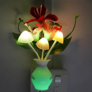 RGB LED Mushroom Night Light with Auto Sensor