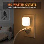 2 Pack LED Wall Night Lights with Light Sensor