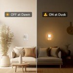 2 Pack LED Wall Night Lights with Light Sensor