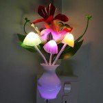 RGB LED Mushroom Night Light with Auto Sensor
