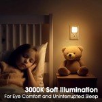 2 Pack LED Wall Night Lights with Light Sensor