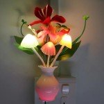 RGB LED Mushroom Night Light with Auto Sensor