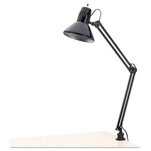 Alera ALELMP702B 6.75 in. W x 20 in. D x 28 in. H Adjustable Clamp-On Architect Lamp - Black
