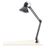 Alera ALELMP702B 6.75 in. W x 20 in. D x 28 in. H Adjustable Clamp-On Architect Lamp - Black