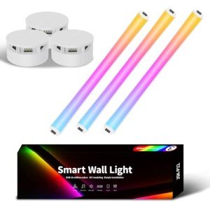 elice RGB Smart LED Gaming Light Lines, Music Sync Home Wall Creative Decor Light Bars with 16M+ Colors & 40+ Sence Modes, Wi-Fi LED Wall Lights Expansion Pack for Gaming Room,Bedroom (3 Pcs, White)