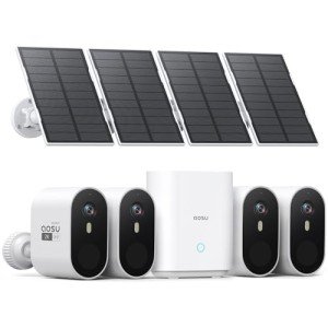 AOSU 2K Solar-Powered Outdoor Security Camera Kit