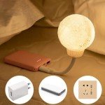 Voice-Controlled USB Moon Night Light - 10 Inch