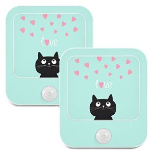 Thanksgiving Cat Night Lights with Motion Sensor - 2 Pack
