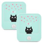 Thanksgiving Cat Night Lights with Motion Sensor - 2 Pack
