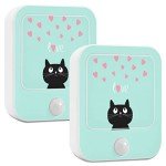 Thanksgiving Cat Night Lights with Motion Sensor - 2 Pack