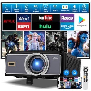 Smart 4K Projector with WiFi & Bluetooth