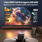 4K WiFi Projector with Bluetooth for Home Use