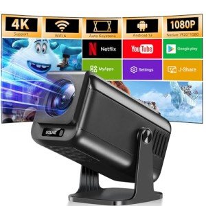 SCILIVE Portable 1080P Mini Projector with WiFi
