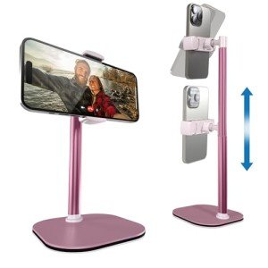 Adjustable Rotating Desk Phone Stand - Rose Gold
