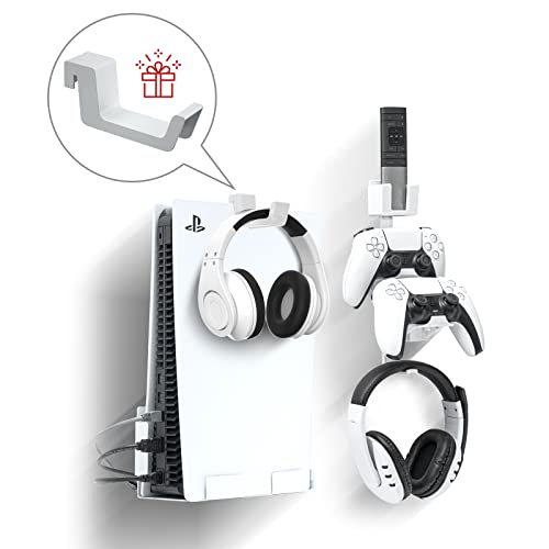 PS5 Wall Mount Kit with Controller and Headphone Holder