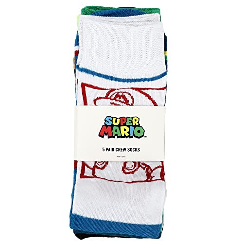 Super Mario Men's Crew Socks 5-Pack