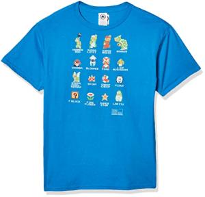 Turquoise Nintendo Boy's Pixel 9 T-Shirt, Medium