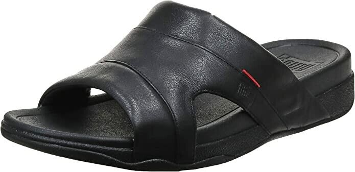 FitFlop Mens Freeway III Slide Sandals, Black, Size 11