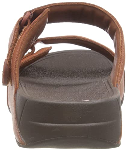 FitFlop Men's Gogh Moc Slide Leather Sandal, Dark Tan, 11