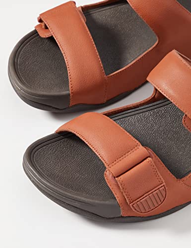 FitFlop Men's Gogh Moc Slide Leather Sandal, Dark Tan, 11