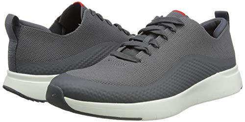 FitFlop Men's EVERSHOLT Sneaker-New Knit, Deep Grey, 12 Narrow