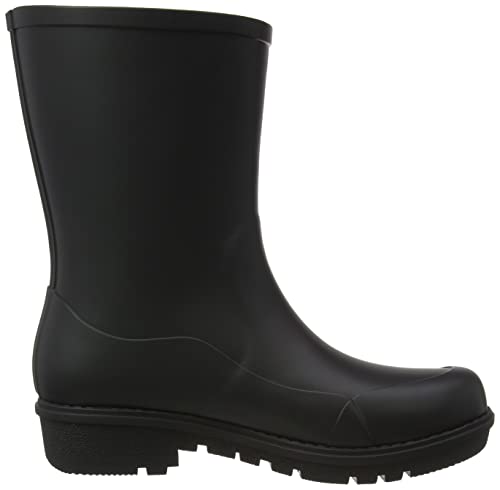 FitFlop Women's Wellington Boots Rain, Black, 8