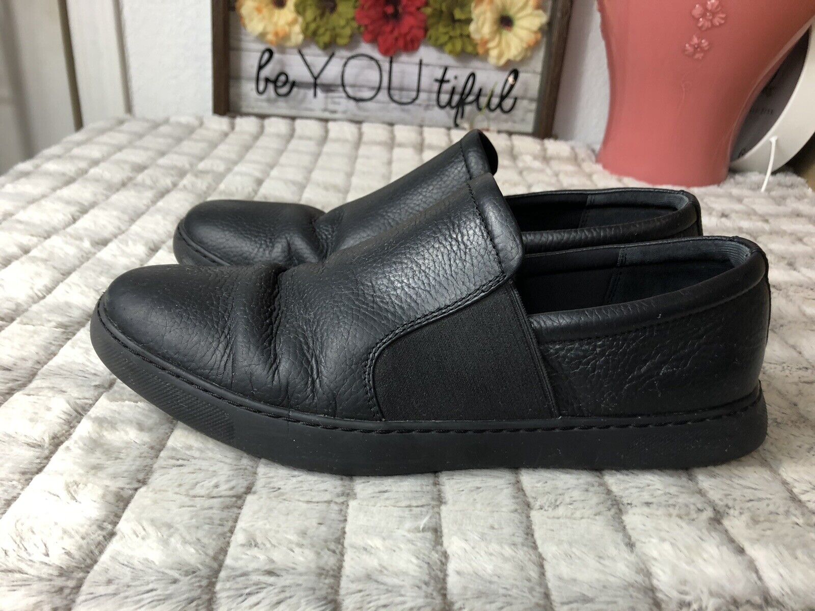 Men's Black Leather Fitflop Skate Shoes, Size 11