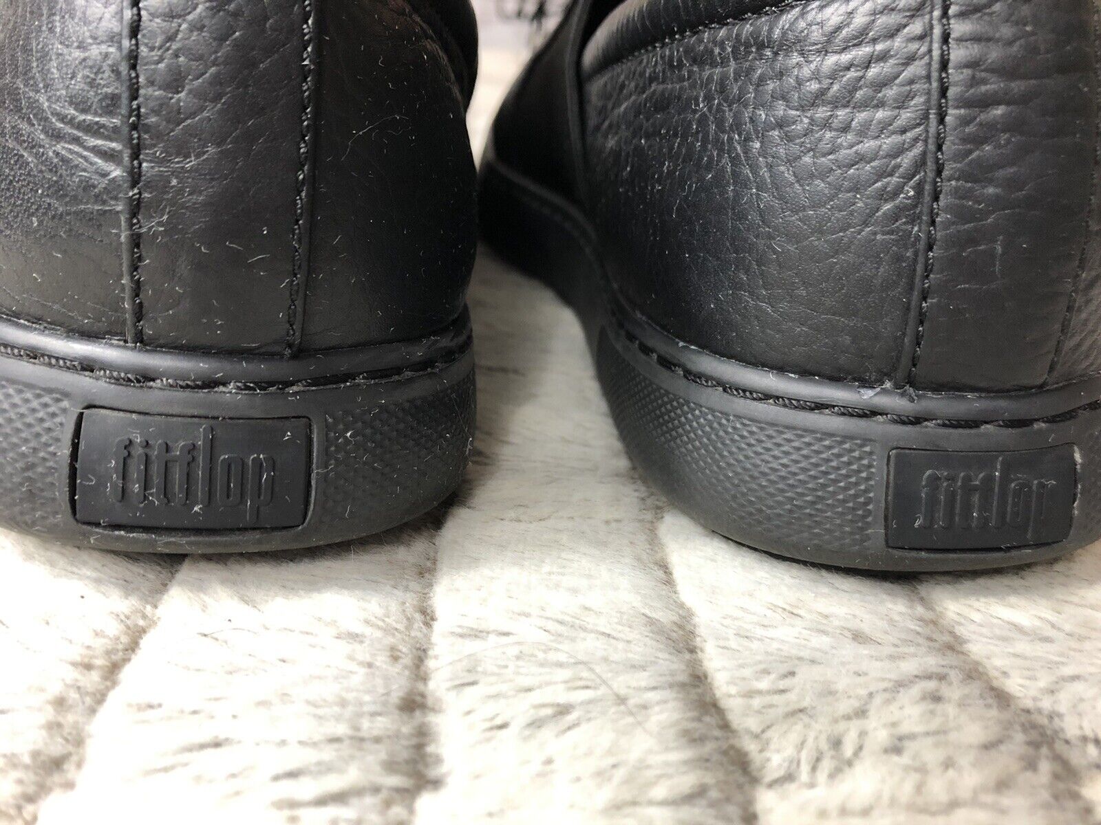Men's Black Leather Fitflop Skate Shoes, Size 11