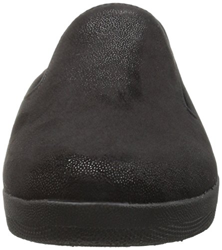 FitFlop Women's Superskate Leather Loafers Flat, Black, 5 M US